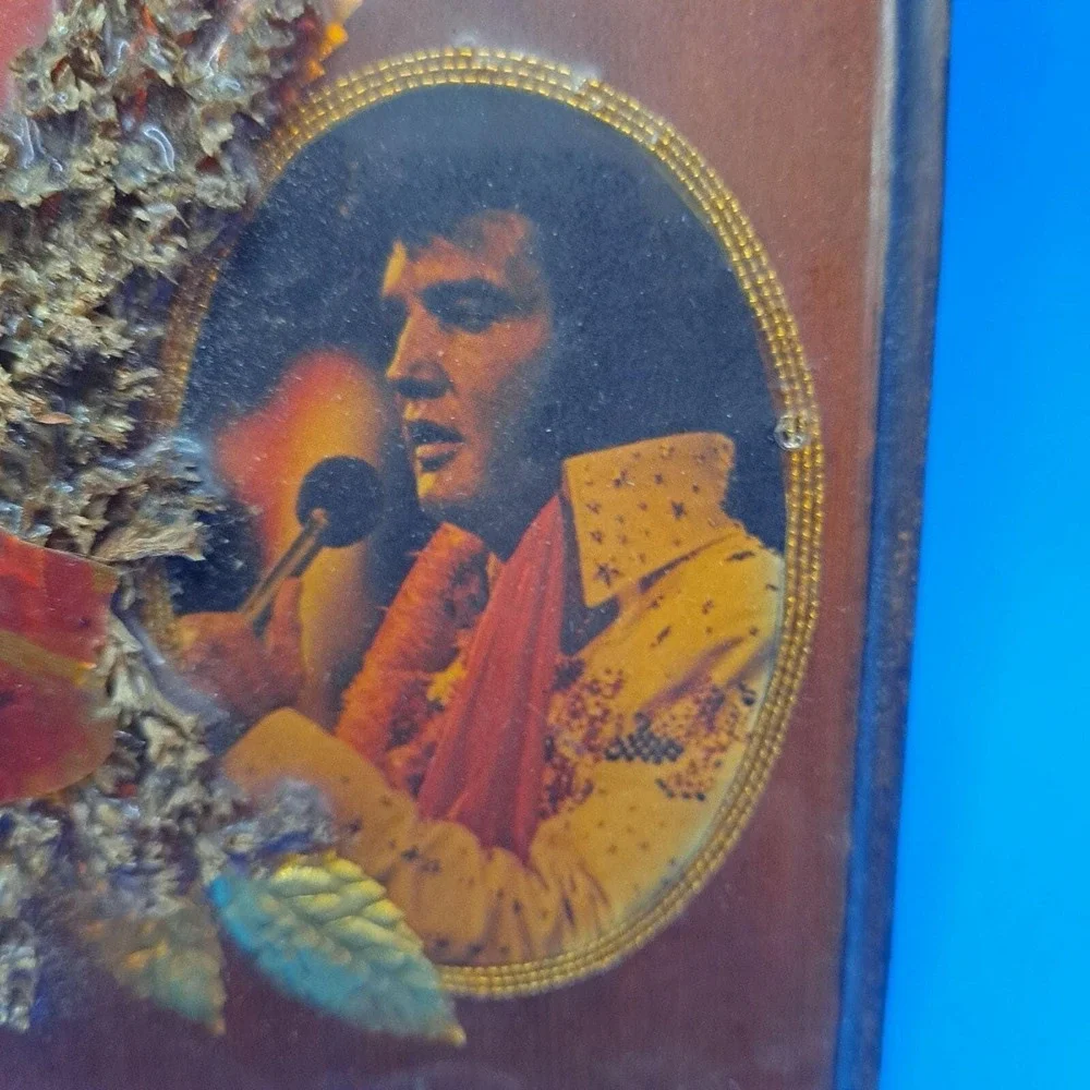 Elvis Presley Plaque Wall Art 3D Floral Memories Are Forever 7x5‎ Vintage Decor